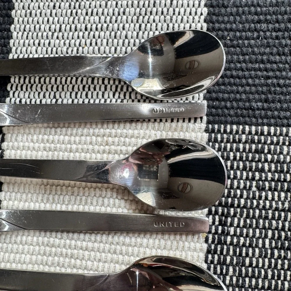 United Airline 1st Class Stainless Flatware 5 Forks 5 Spoons - Vintage 60's-70's